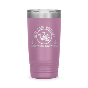 Reel Cool Brother - Polar Camel 20oz engraved tumbler, front view, Light Purple