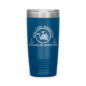 Reel Cool Daughter - Polar Camel 20oz engraved tumbler, front view, Blue