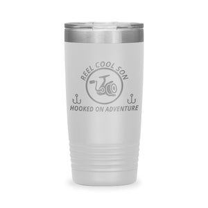 Reel Cool Son - Polar Camel 20oz engraved tumbler, front view, White