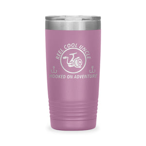 Reel Cool Uncle - Polar Camel 20oz engraved tumbler, front view, Light Purple