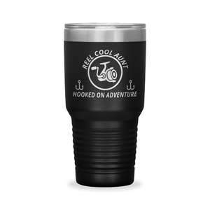 Reel Cool Aunt - Polar Camel 30oz engraved tumbler, front view, Black