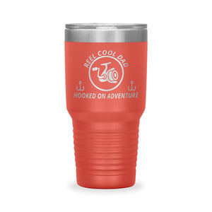 Reel Cool Dad - Polar Camel 30oz engraved tumbler, front view, Coral