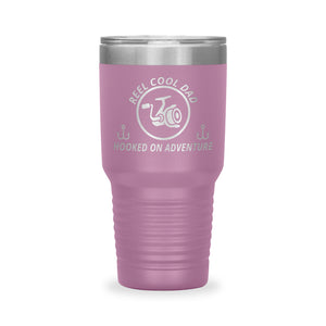 Reel Cool Dad - Polar Camel 30oz engraved tumbler, front view, Light Purple