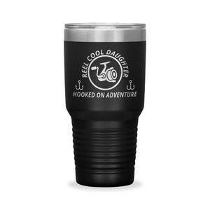 Reel Cool Daughter - Polar Camel 30oz engraved tumbler, front view, Black