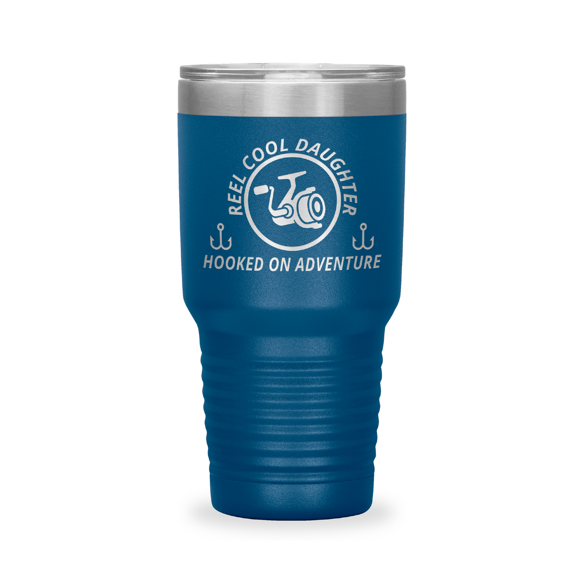 Reel Cool Daughter - Polar Camel 30oz engraved tumbler, front view, Blue