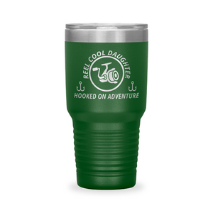 Reel Cool Daughter - Polar Camel 30oz engraved tumbler, front view, Green