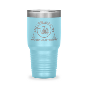 Reel Cool Daughter - Polar Camel 30oz engraved tumbler, front view, Light Blue