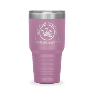 Reel Cool Daughter - Polar Camel 30oz engraved tumbler, front view, Light Purple