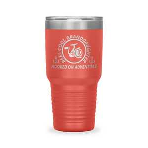 Reel Cool Granddaughter - Polar Camel 30oz engraved tumbler, front view, Coral