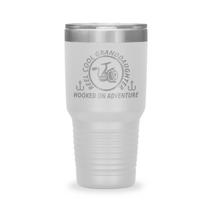 Reel Cool Granddaughter - Polar Camel 30oz engraved tumbler, front view, White
