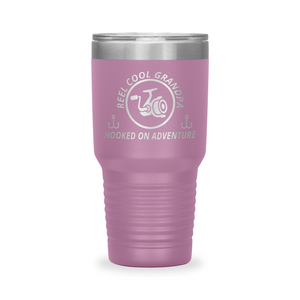 Reel Cool Grandpa - Polar Camel 30oz engraved tumbler, front view, Light Purple