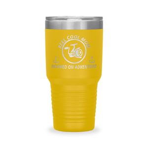 Reel Cool Mom - Polar Camel 30oz engraved tumbler, front view, Yellow