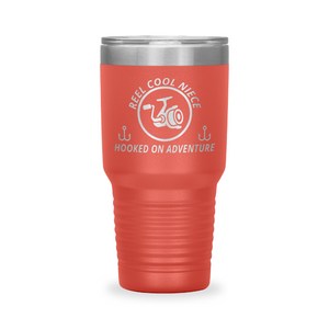 Reel Cool Niece - Polar Camel 30oz engraved tumbler, front view, Coral