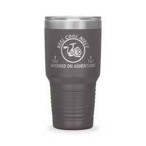 Reel Cool Niece - Polar Camel 30oz engraved tumbler, front view, Pewter