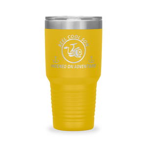 Reel Cool Son - Polar Camel 30oz engraved tumbler, front view, Yellow