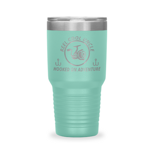 Reel Cool Uncle - Polar Camel 30oz engraved tumbler, front view, Teal