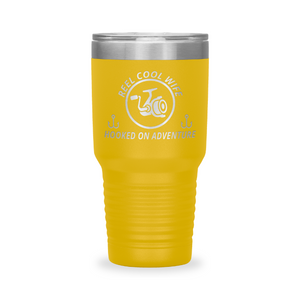 Reel Cool Wife - Polar Camel 30oz engraved tumbler, front view, Yellow