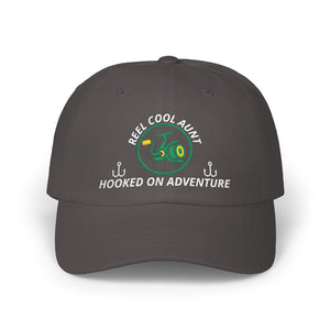 REEL COOL AUNT embroidered dad cap - Dark Grey - front view