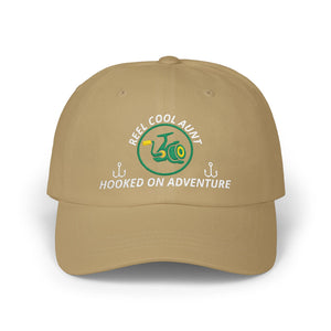 REEL COOL AUNT embroidered dad cap - Khaki - front view
