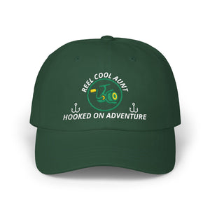 REEL COOL AUNT embroidered dad cap - Spruce - front view