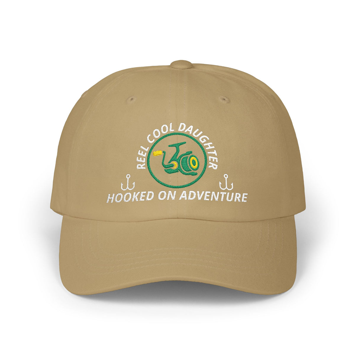 REEL COOL DAUGHTER embroidered dad cap - Khaki - front view