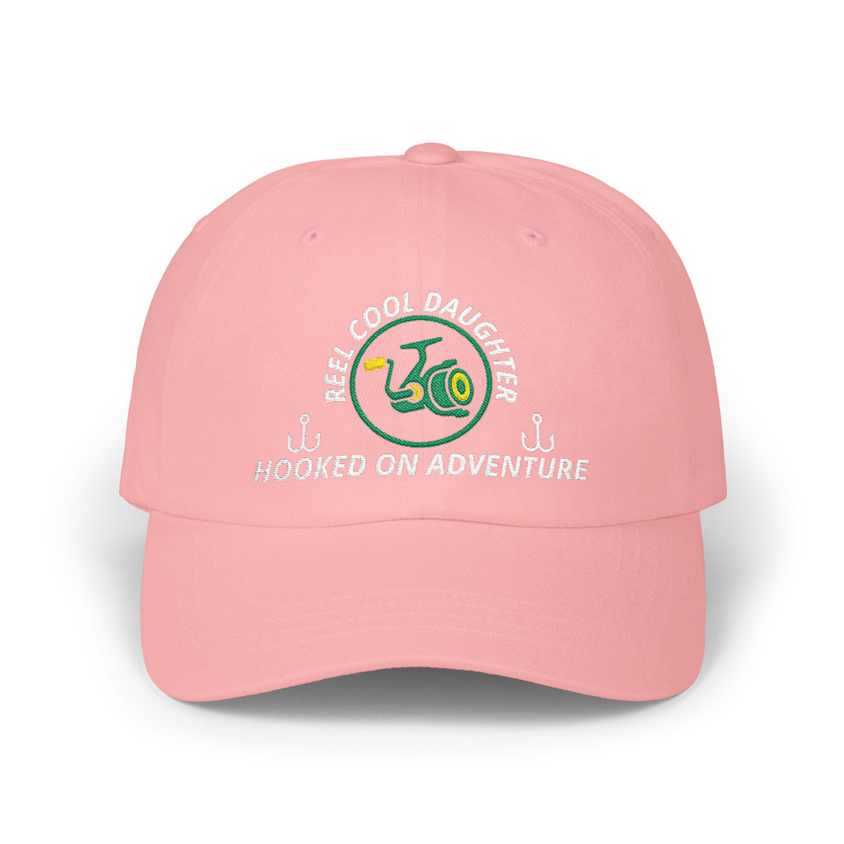 REEL COOL DAUGHTER embroidered dad cap - Pink - front view