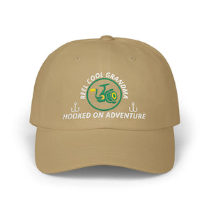 REEL COOL GRANDMA embroidered dad cap - Khaki - front view