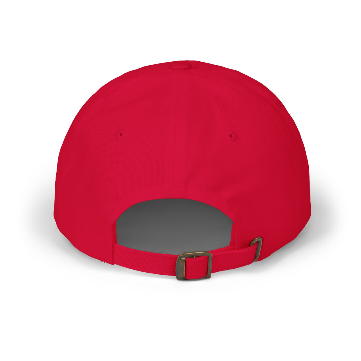 REEL COOL MOM embroidered dad cap - Cranberry - back view - strap and buckle