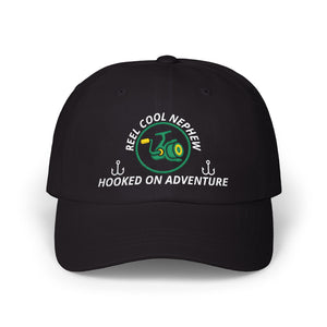 REEL COOL NEPHEW embroidered dad cap - Black - front view
